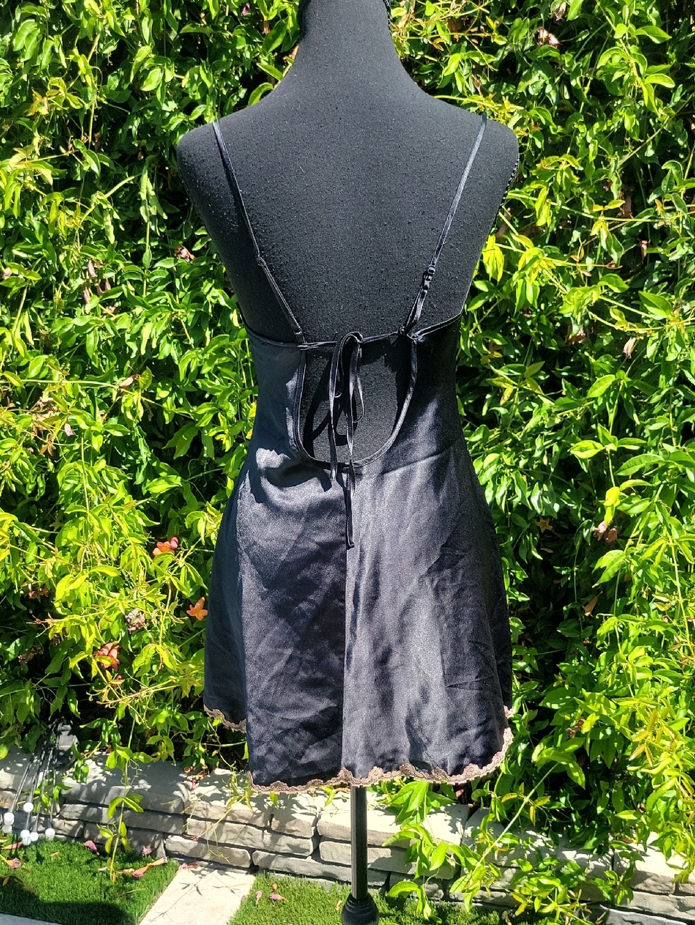 Victoria's Secret Black Slip Dress Lingerie With Lace Trim M - Picture 7 of 15